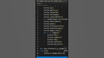 How To Draw Fractional Stars In Python Turtle - Python Tutorial