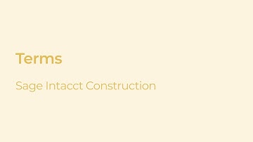 Vendor Terms in Sage Intacct Construction