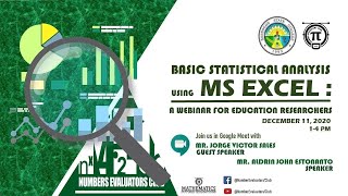 Basic Statistical Analysis Using MS EXCEL