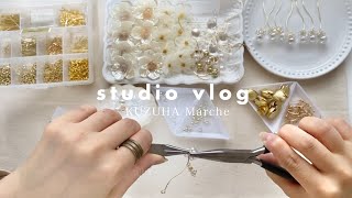 【作業用BGM】台紙にひたすらセッティング|studio vlog 【ASMR】 handmade accessory working video.