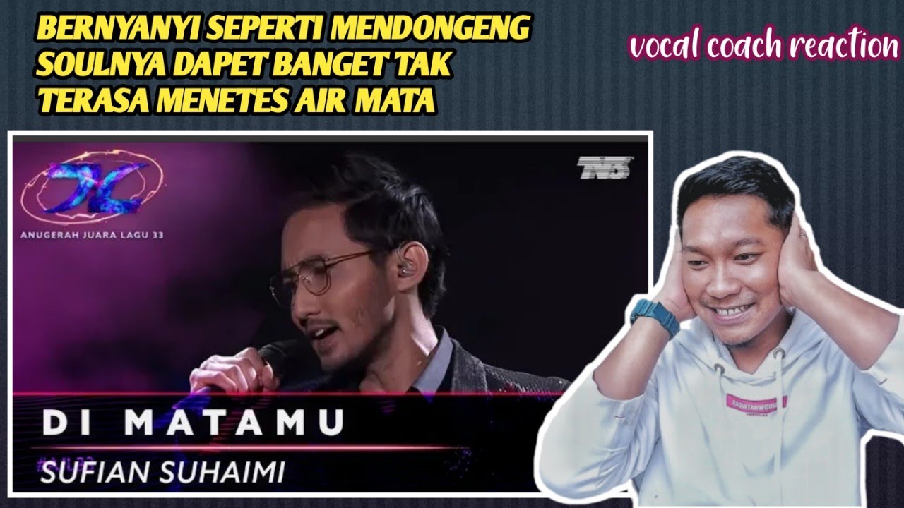 VOCAL COACH INDO REACTION : SUFIAN SUHAIMI - DI MATAMU ANUGERAH JUARA LAGU 33 | DIA UNIK !!