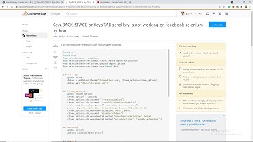 Keys.BACK_SPACE or Keys.TAB send key is not working on facebook selenium python