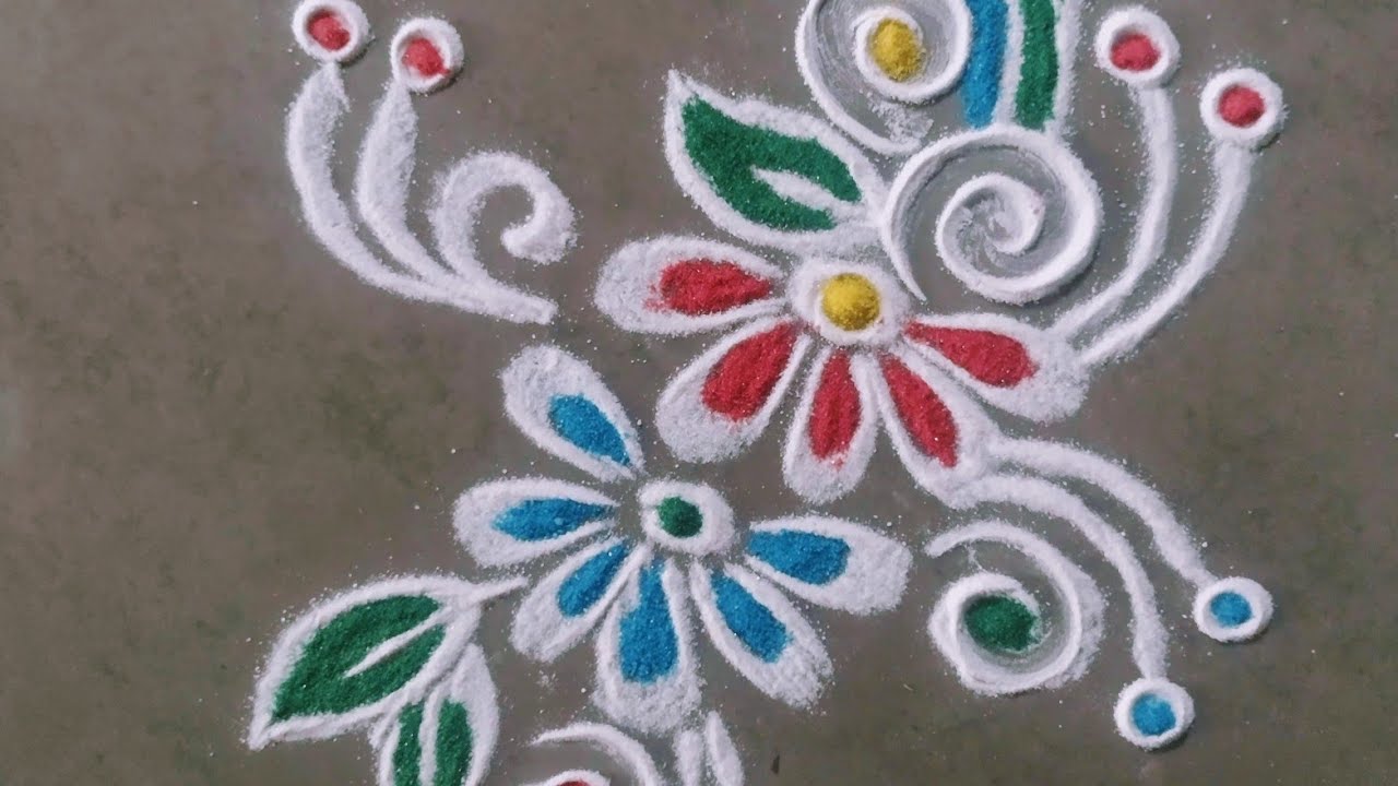 Freehand rangoli✨ #rangoli