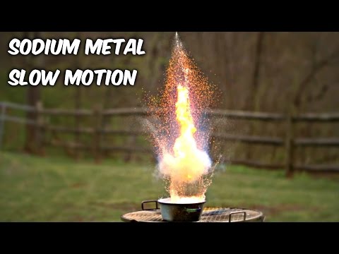 Sodium Metal in Water in Slow Motion