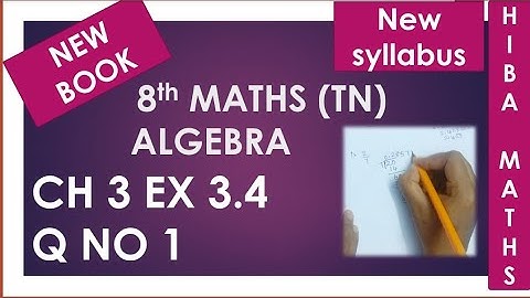 TN Samacheer 8th maths chapter 3 exercise 3.4 question 1 new book new syllabus
