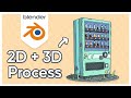 My blender 2d3d process with grease pencil