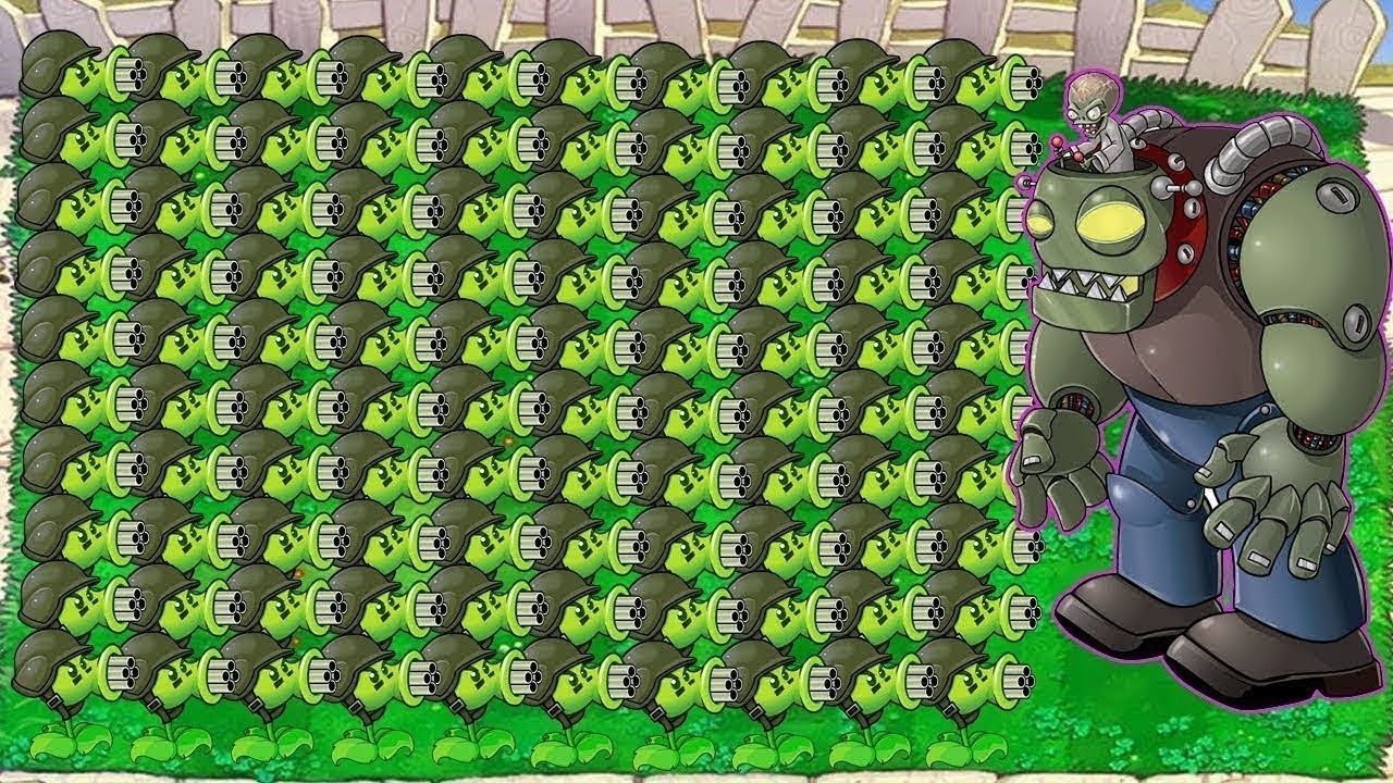 999 Gatling Pea vs Dr Zomboss - Plants vs Zombies Hack - YouTube
