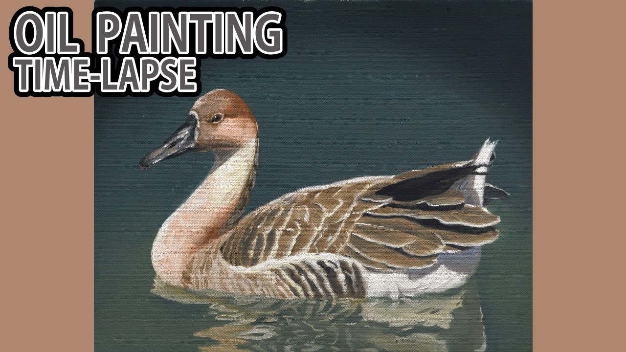 油絵タイムラプス] 3時間20分で描くリアルな鳥のメイキング | Oil