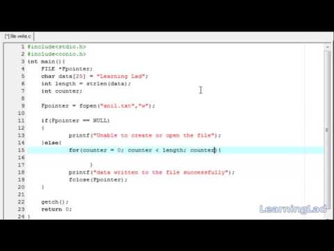 39   fputc Function witrh Files in C Programming Language Video Tutorial