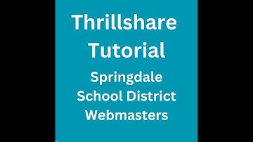 Thrillshare Tutorial for Springdale Schools