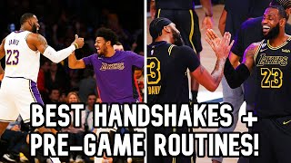 Lebron James & The Los Angeles Lakers BEST Handshakes + Pre-Game Routines During Lebron's Time in LA