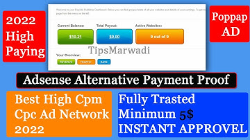 Adsense Alternative Payment Proof High Paying Google Adsense Alternative Ad Network in 2022 Poppap