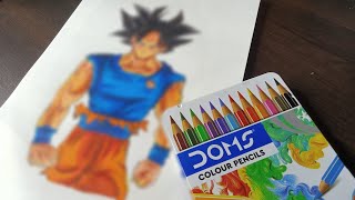 DRAWING with DOMS colour Goku drawing//for beginners 😱🔥#youtube #drawing