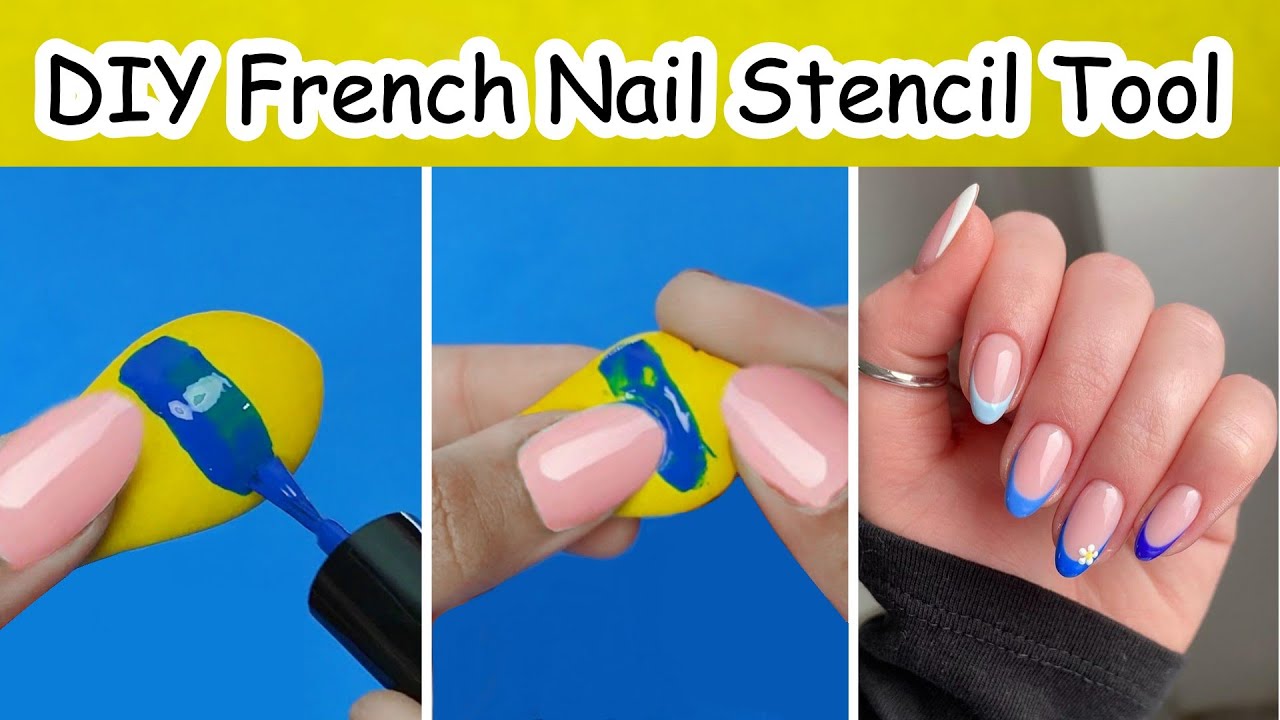 DIY nail tip stencil, french nail tool, homemade nail stamper, how to make  nail stamper