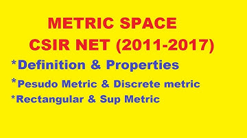 #04 Metric Space Properties  in Hindi | Objective CSIR NET (2011-2017) Metric space problem