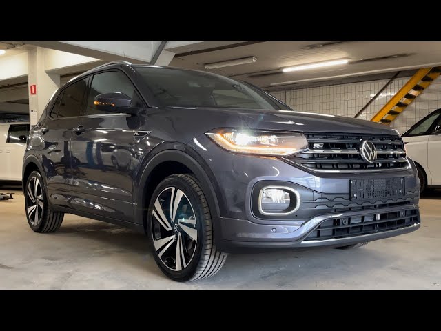 Volkswagen NEW T-Cross R-Line 2023 in 4K Smokey Grey Metal 18 inch Nevada  walk around & Detail 