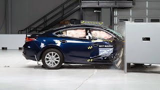 2017 Mazda 6 passenger-side small overlap IIHS crash test