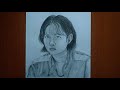 Drawing hoyeon jung in pencil