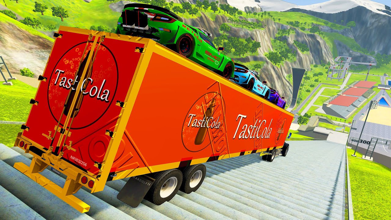 HT Gameplay Official # 1 | Epic High Speed Supper Cars Jumps & Big Trucks vs Hammer Giant Water Pit