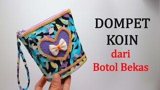 Ide kreatif Dompet koin cantik dari botol bekas ! Pouch from bottle