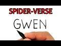 VERY EASY , How to turn words GWEN into spiderman gwen spider-verse
