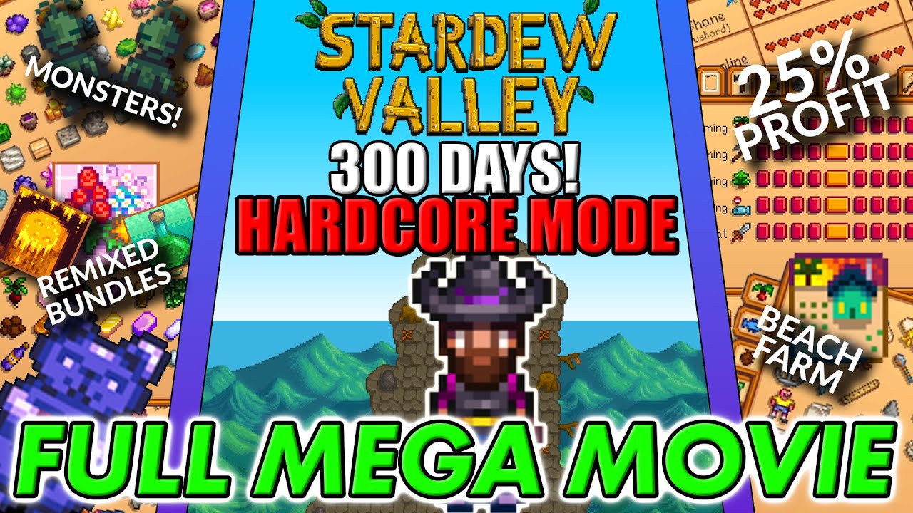 300 Days MEGA MOVIE | Stardew Valley BUT on Hardcore Mode