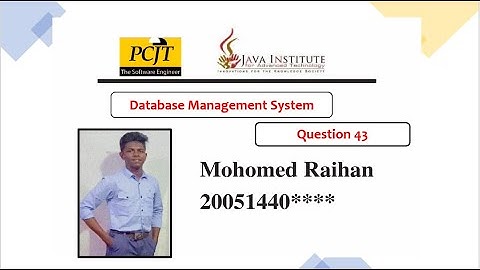 Question Set 43 | Database Management System | Java Institute