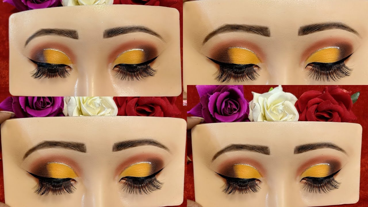 Indian Bridal HALDI EYE MAKEUP LOOK colourful eyeshadow bushramakeover