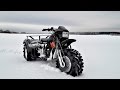 Полноприводный трицикл Васюган по снегу.