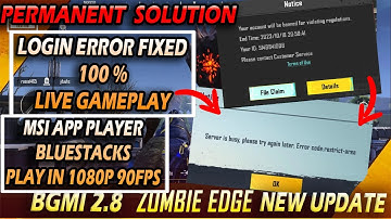 Fix BGMI Server Is Busy Restricted Area Msi App Player Working -  Bluestacks
