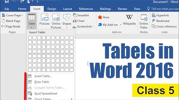 Working with Tables in Word 2016 | Creating, Drawing, Moving a Table | Computer Class 5
