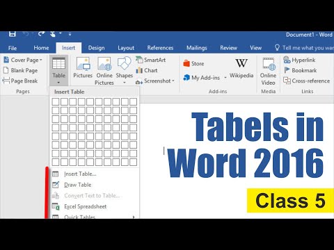 Working with Tables
