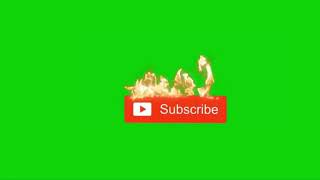 subscribe button on fire green screen effect