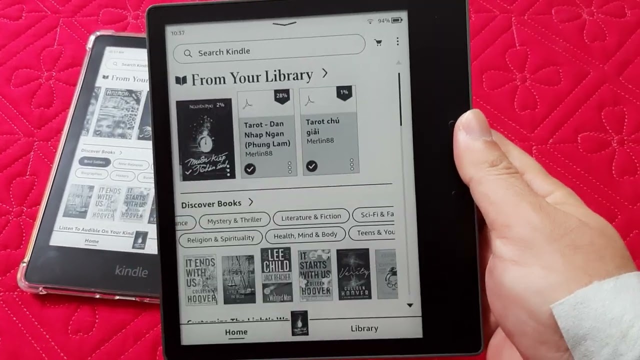 Outline Video Review máy đọc sách Amazon Kindle paperwhite 5 - so sánh với Oasis 3 sau 2 tuần sử dụng!