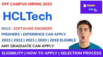 HCL Tech off campus Hiring 2023 | Freshers Jobs | latest off campus 2023