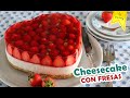 CHEESECAKE SIN HORNO CON FRESAS Y GELATINA 🍓 By Marielly