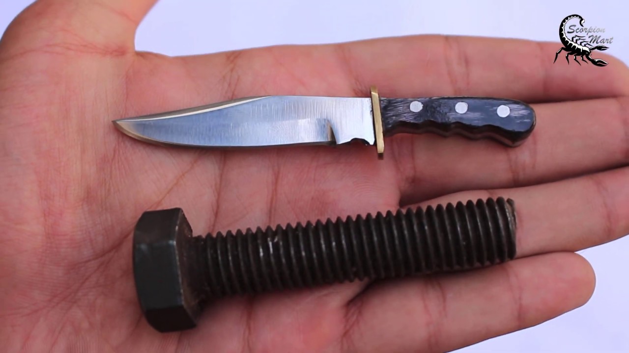 Turned a bolt into a knife Small Knife Making Process knifemaking