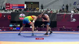 1/2 FS - 97 kg: A. YERGALI (KAZ) v. R. YAZDANI (IRI)