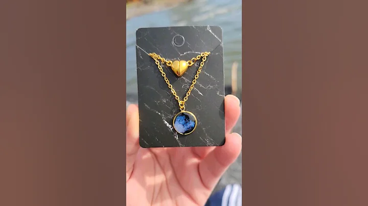 Gorgeous Epoxy Resin Handmade Necklace with a Magnetic Heart Clasp 😍 Available now! #etsy #resinart