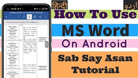 How To Use MS Word In Android Mobile | MS Word Phone par kase Use karen | MS Word App Full Tutorial