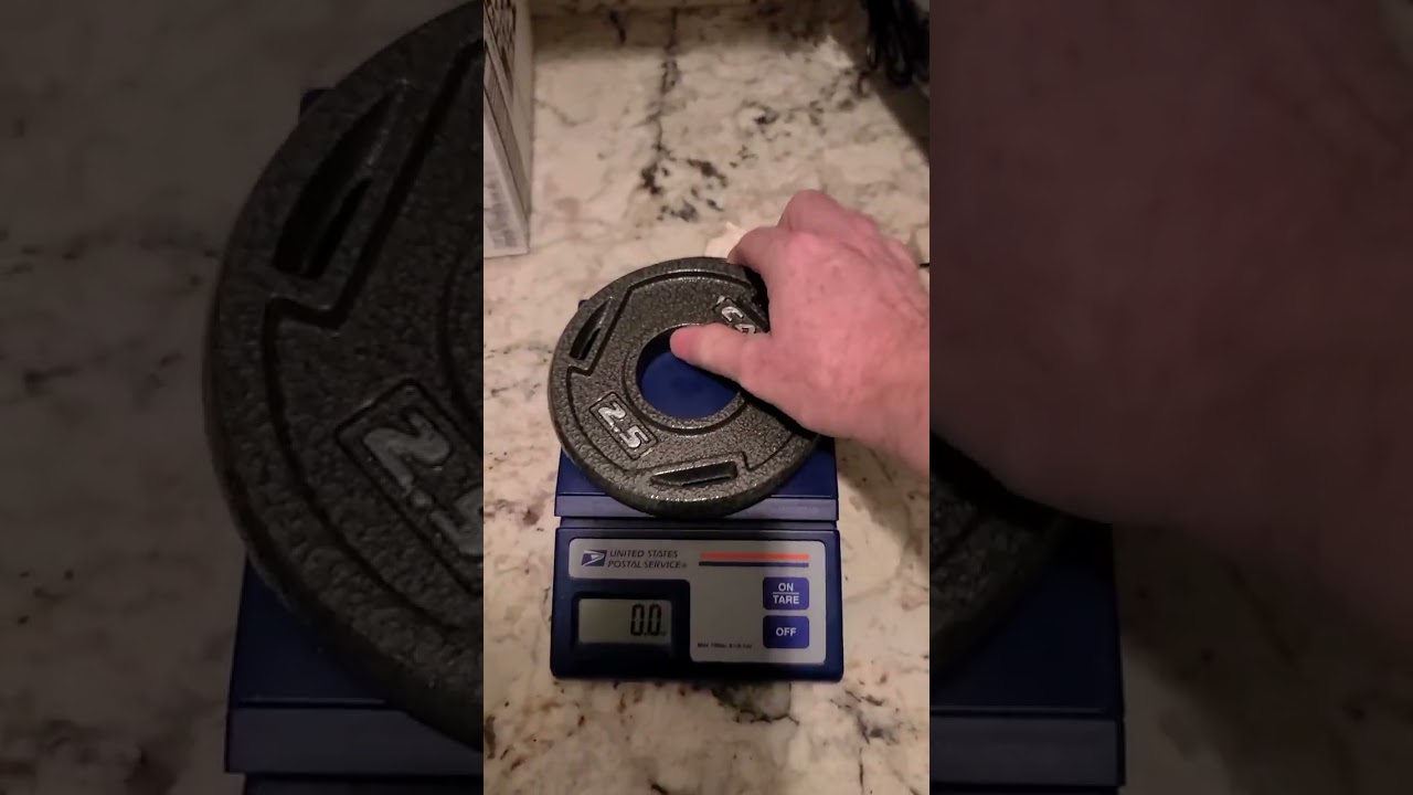 Comparing weights of Qty 6 2 5lb CAP Olympic Plates