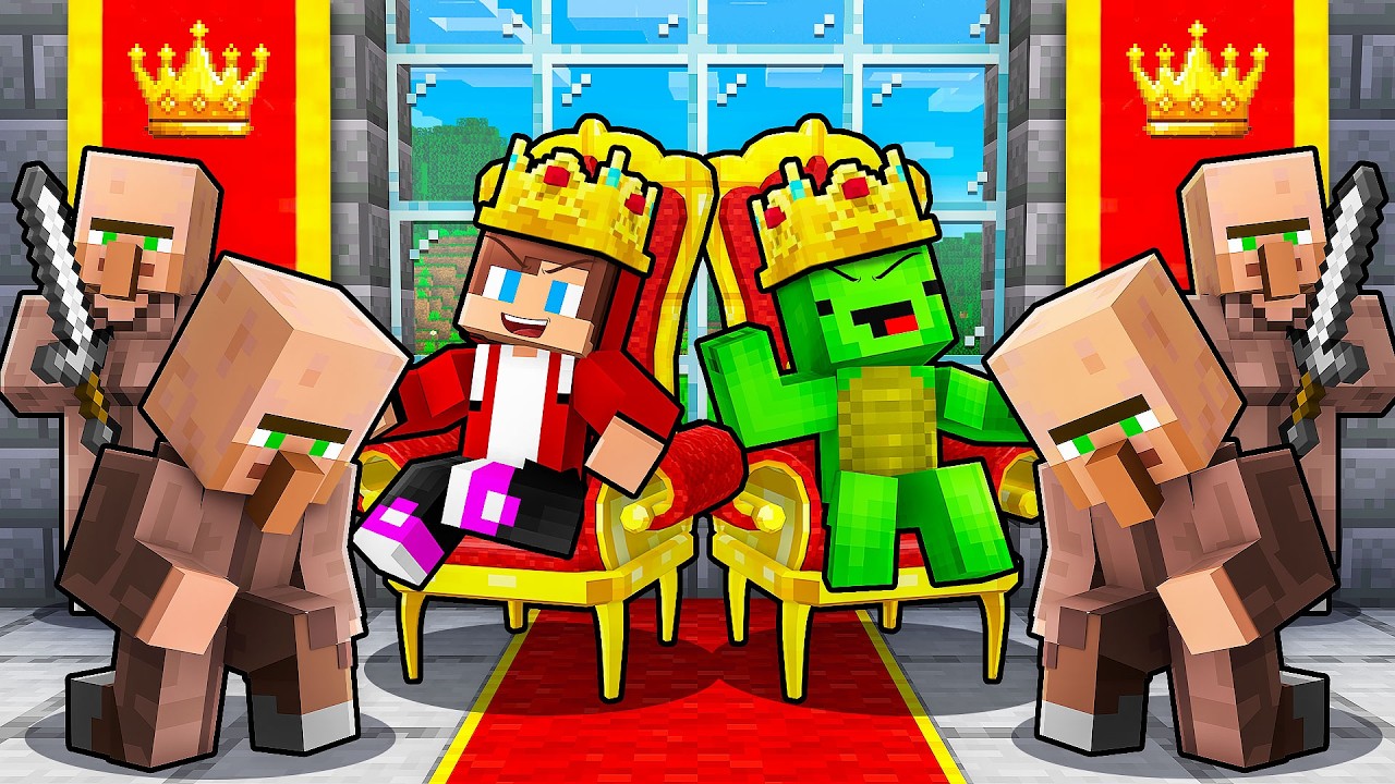 JJ and Mikey Became VILLAGERS KINGS in Minecraft - Maizen