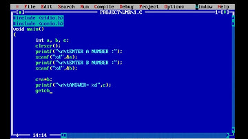 How to get two values multiplication in turbo c?