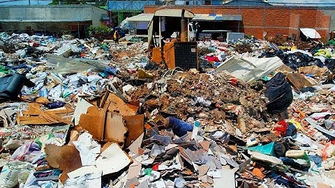 Amazing Complete Working! Delete Garbage Dump Huge Size By Skill Dozer Clear, Push Trash Into Water