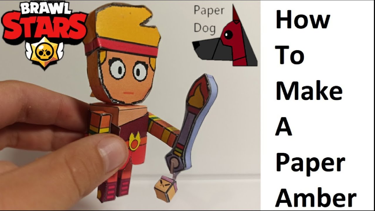 How to make a paper Amber. Papercraft Brawl Stars - YouTube