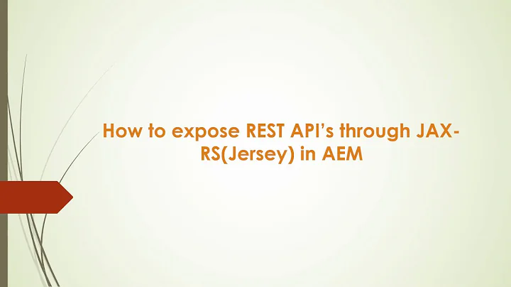 How to expose Restful  Services through JAX-RS(Jersey) in AEM?