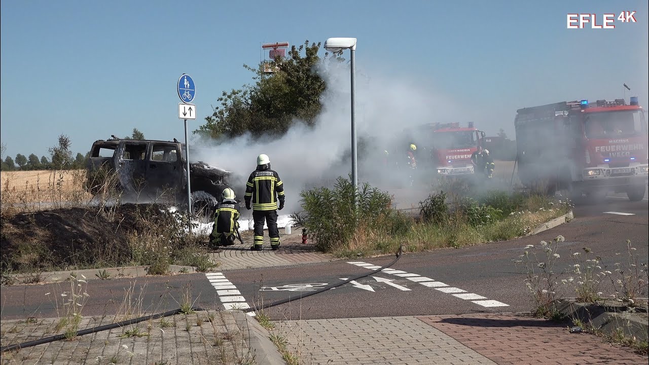 Hummer brennt am Feldrand Schkeuditz-Glesien [23.07.2019]