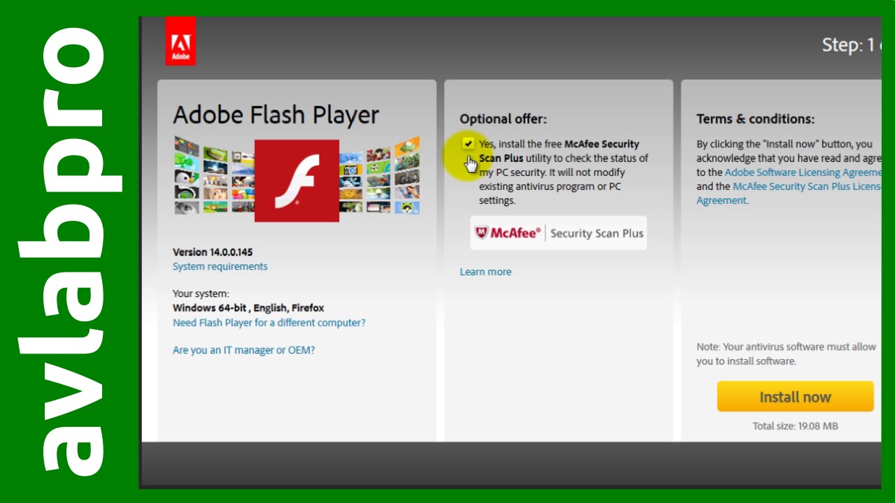 Flash Player Update Without Mcafee Security Scan Youtube