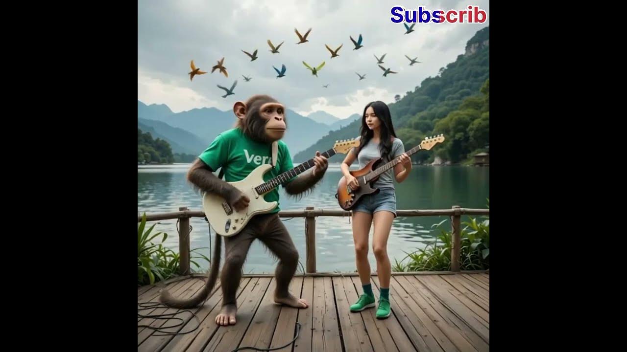 Amazing, Swan playing the guitar by the lake#shortvideo #youtubeshorts