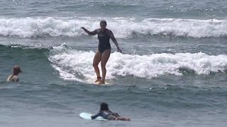 Riding the Crest Surfing Thrills, Longboard Surf Batukaras West Java Indonesia